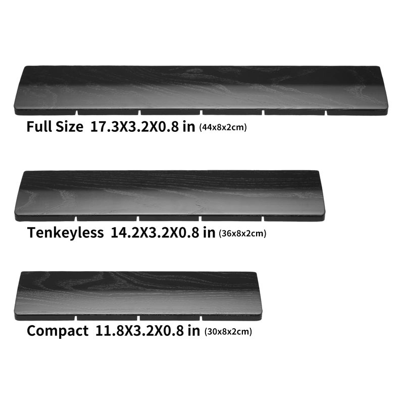 Faluber Wooden Wrist Rest with Black Coating  12-inch Length and 20mm Thickness for Compact Keyboard  Ergonomic Design Palm Rest for Mechanical Keyboard  Stain Resistant (Small  Black Coating) - Image 5